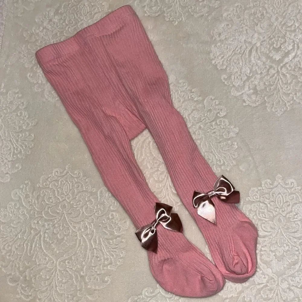 TODDLER GIRL SIZE 12-24 MONTHS NEW BOWKNOT STRETCHY SOLID DANCING LEGGINGS - Picture 2 of 3